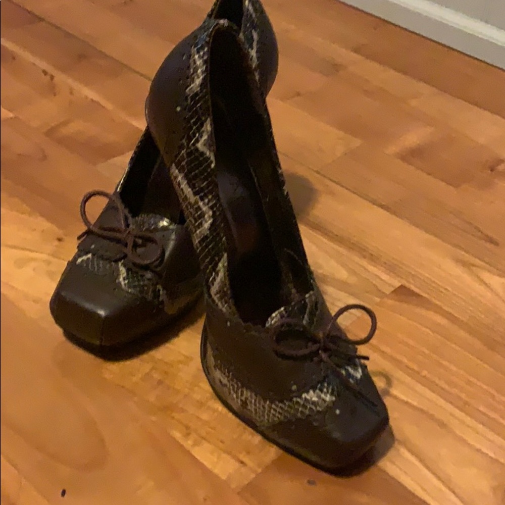 Rampage Corey Pumps Brown and Snakeskin Loafer